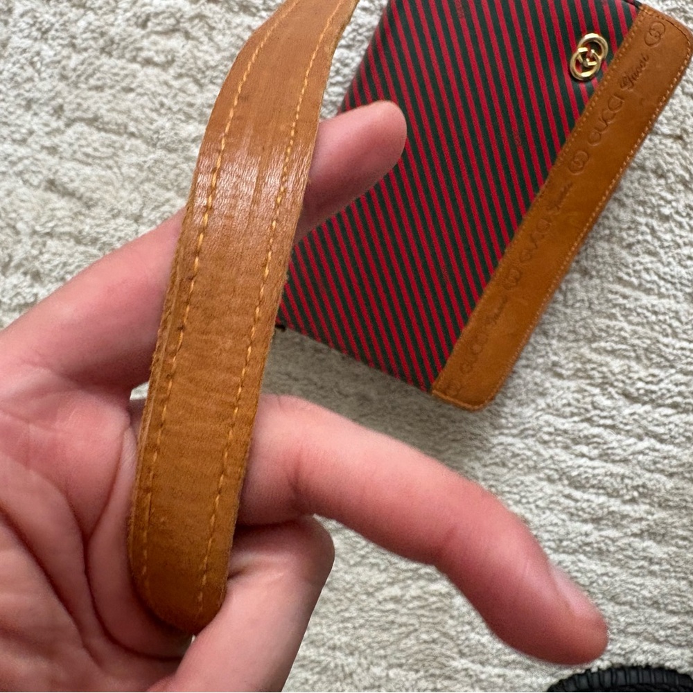 Gucci Red and green Striped Crossbody Bag 1960 vintage good condition - Picture 7 of 10